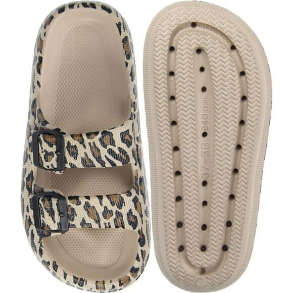 Double Buckle EVA Pillow Slides Waterproof Sandals Comfort Slip On Shoes - Picture 6 of 7